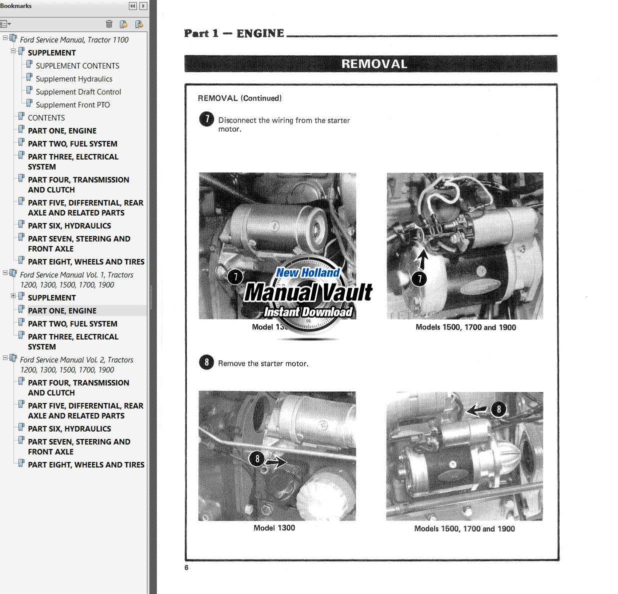 ford 1100 tractor parts diagram