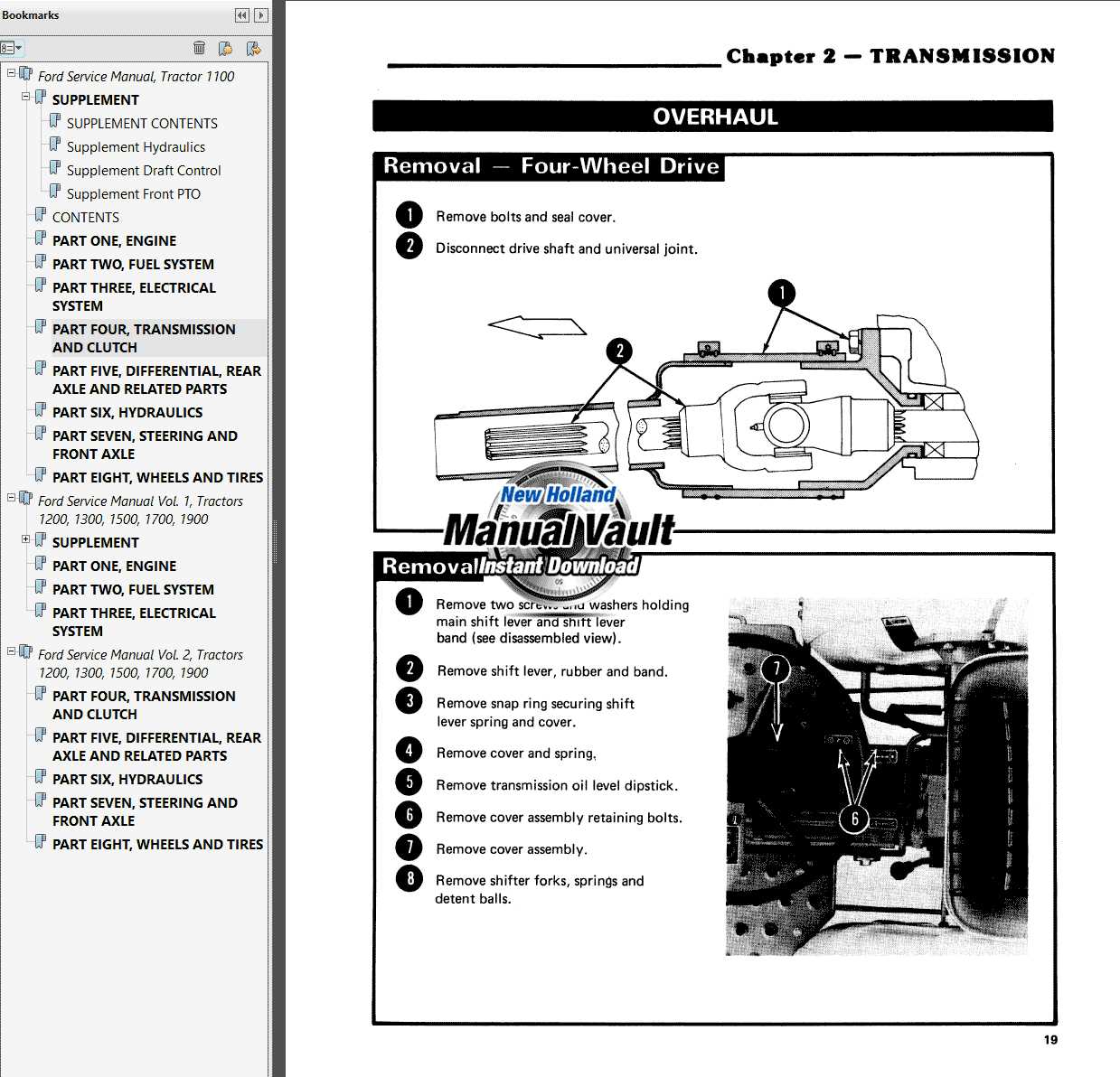 ford 1100 tractor parts diagram