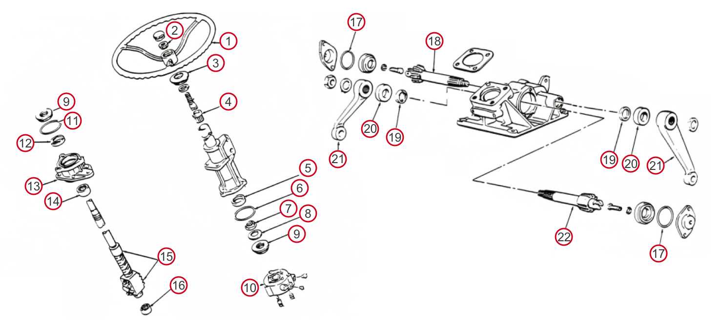 ford 5000 steering parts diagram