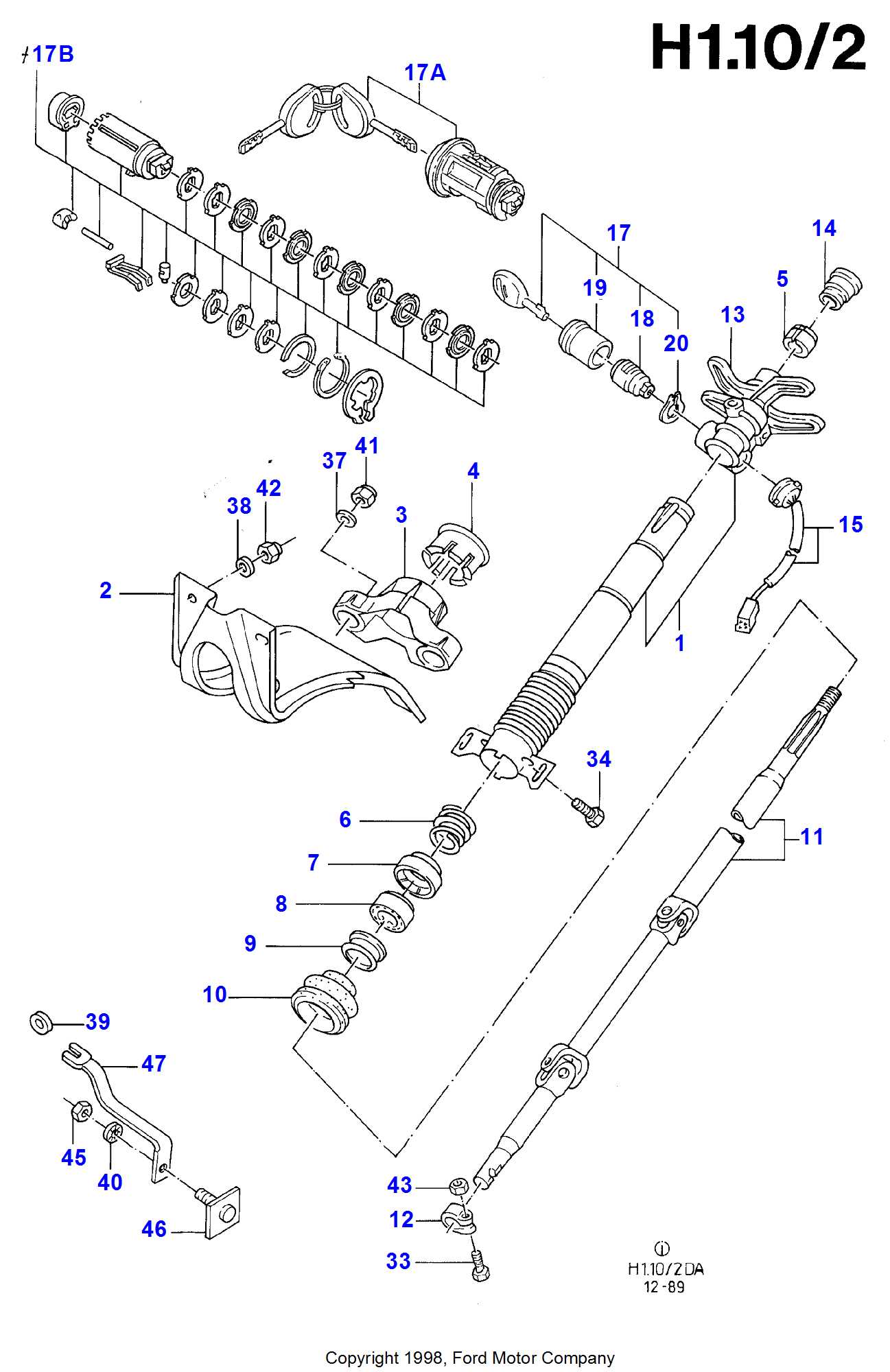 ford escort parts diagram