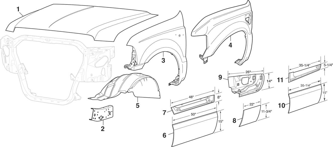 ford f150 front end body parts diagram