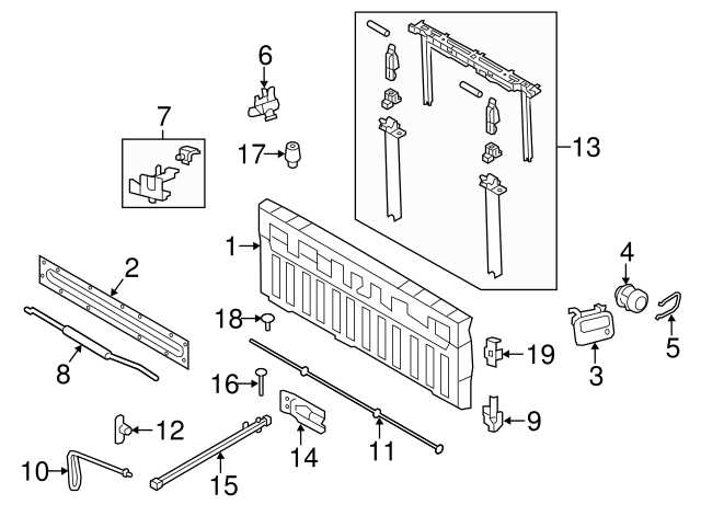 ford f150 tailgate parts diagram