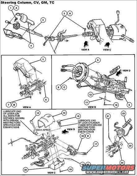 ford steering column parts diagram