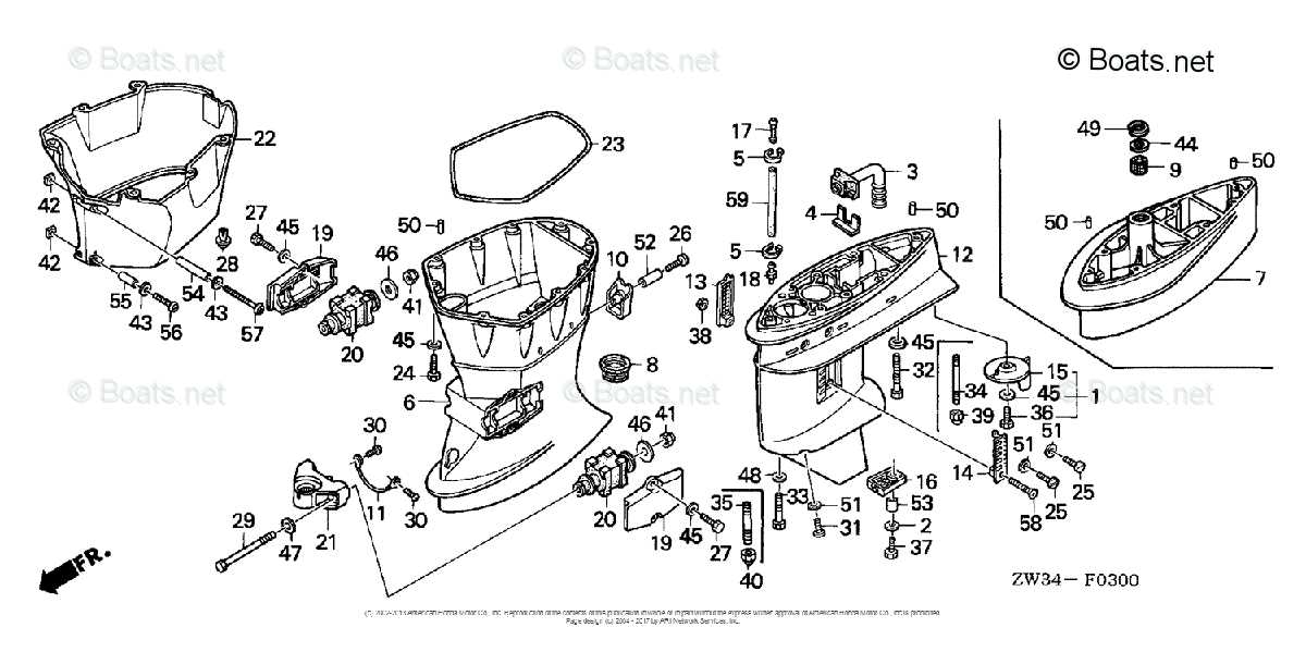 four stroke outboard honda outboard parts diagram