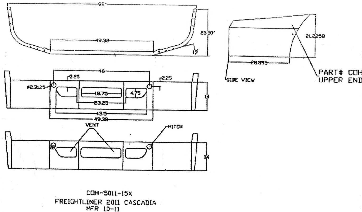 freightliner cascadia body parts diagram