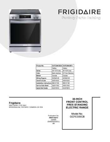 frigidaire electric range parts diagram