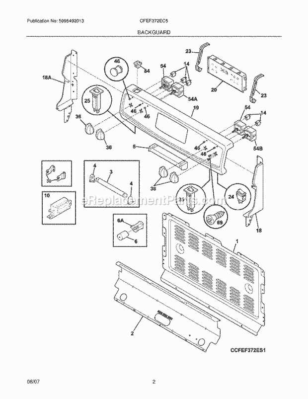 frigidaire electric stove parts diagram