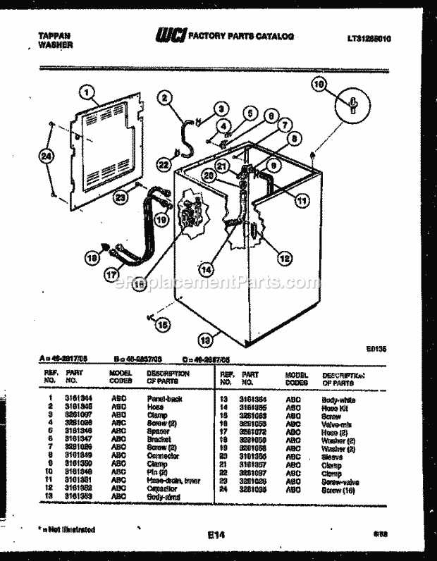 frigidaire gallery front load washer parts diagram