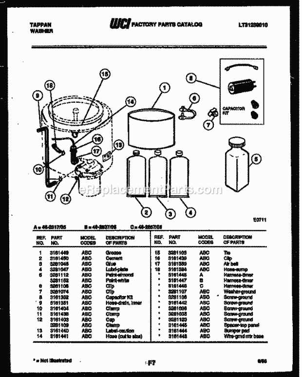 frigidaire gallery front load washer parts diagram