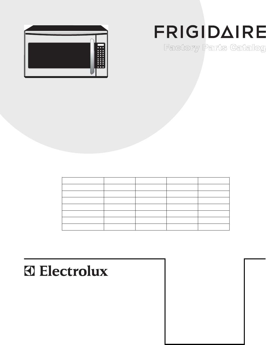 frigidaire microwave parts diagram