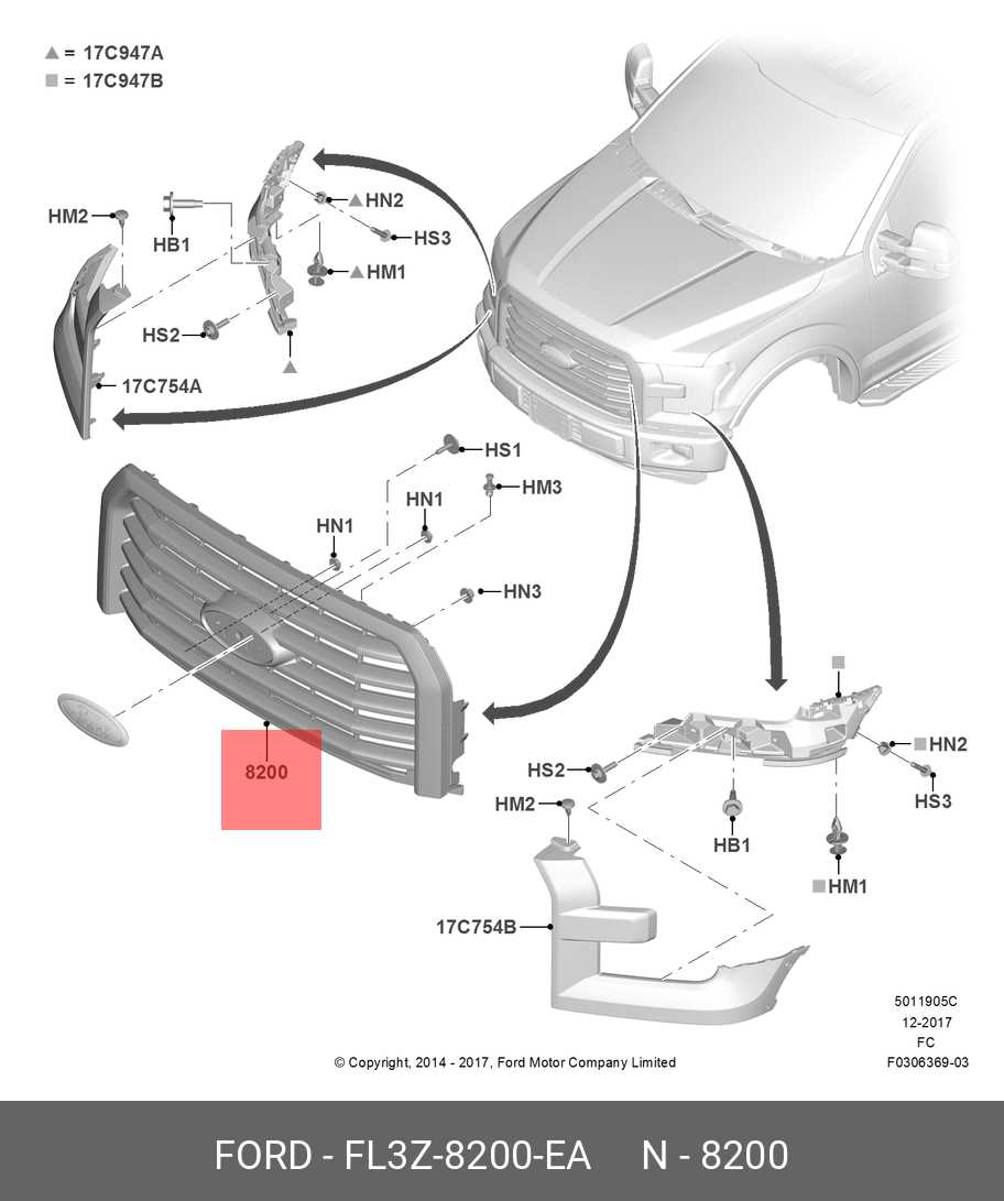 front end ford f150 body parts diagram