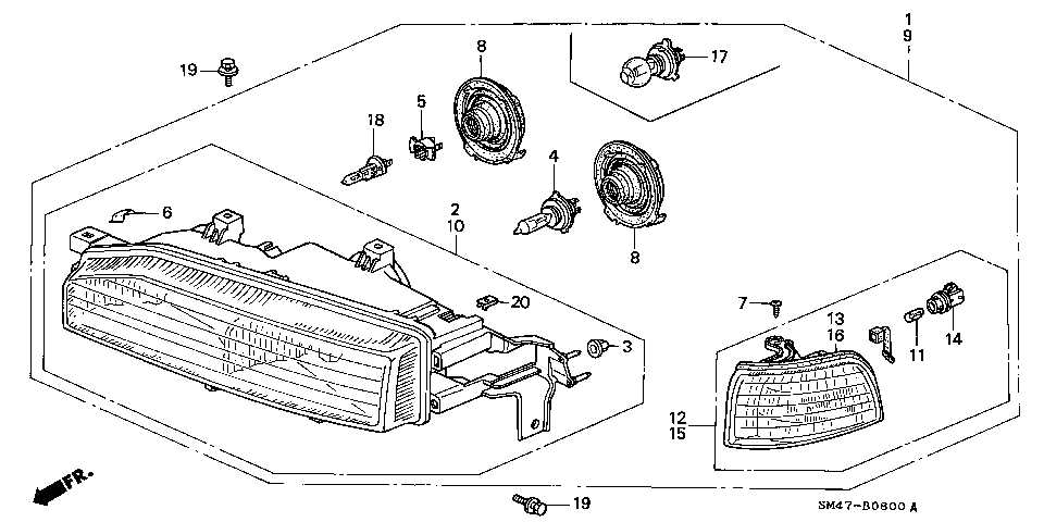 front end honda accord body parts diagram