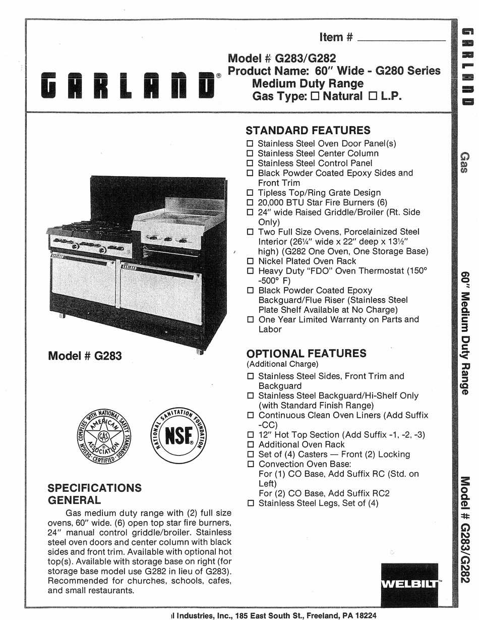 garland range parts diagram