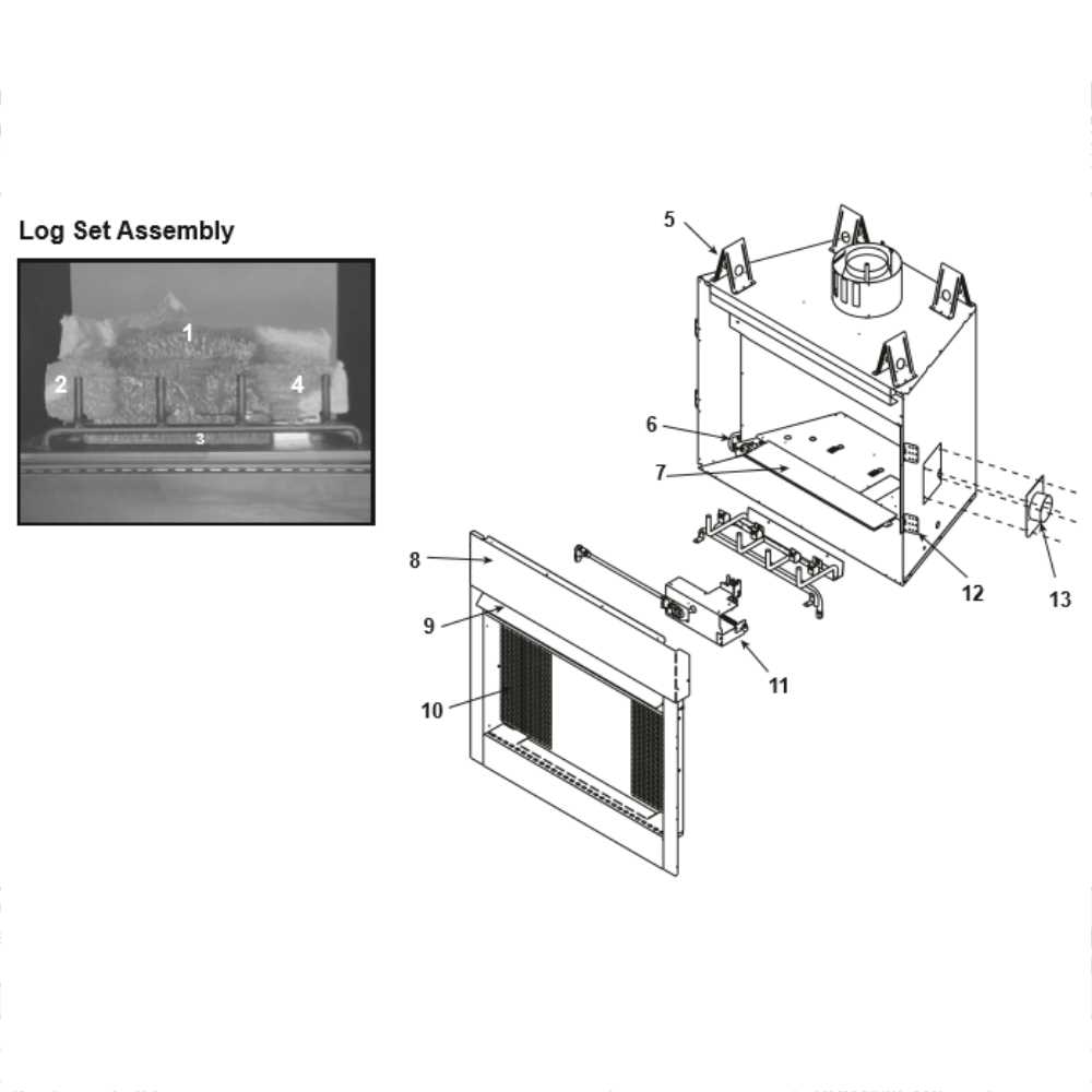 gas fireplace parts diagram