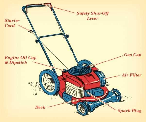 gas lawn mower parts diagram