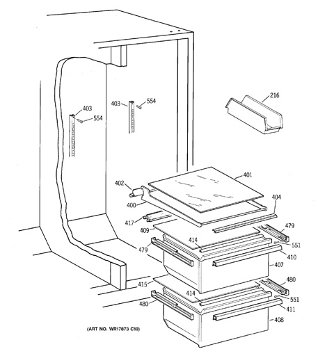 ge side by side refrigerator parts diagram