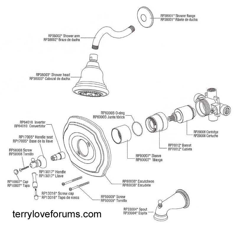 glacier bay bathroom faucet parts diagram