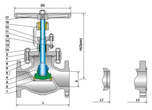 globe valve diagram with parts