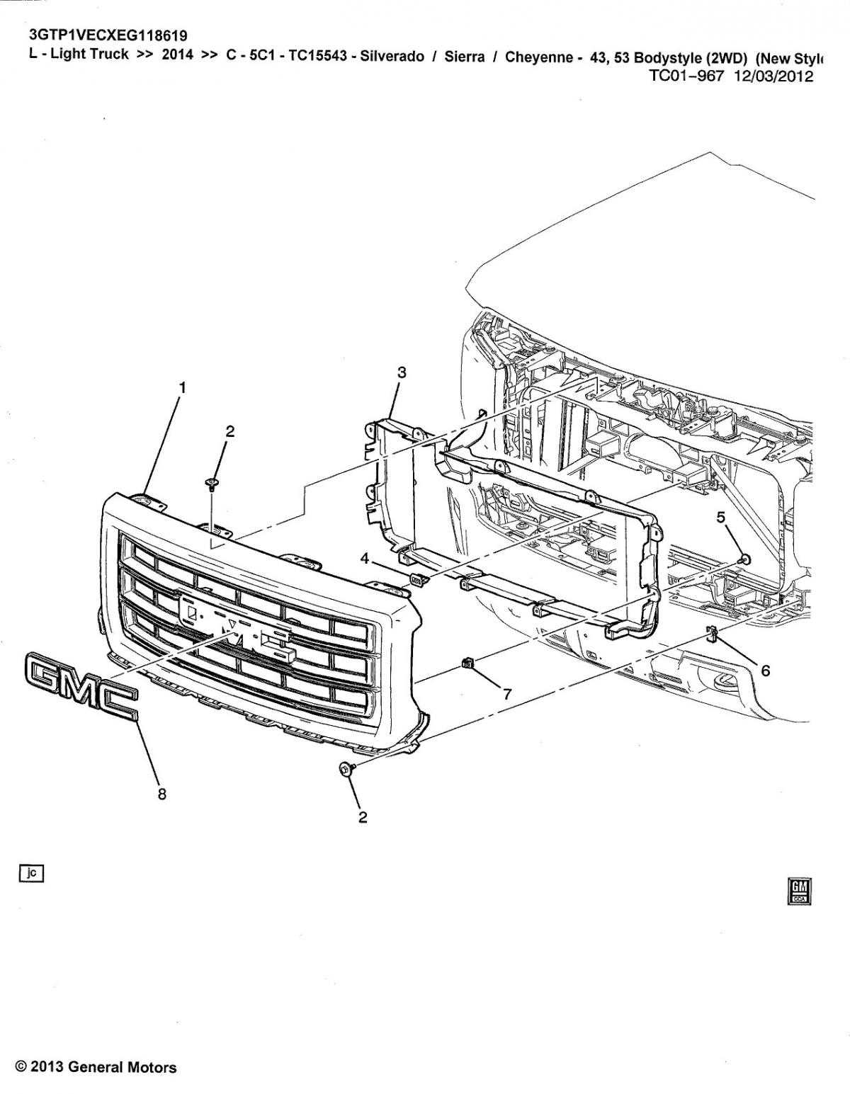 gmc truck parts diagram