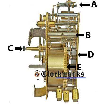 grandfather clock parts diagram