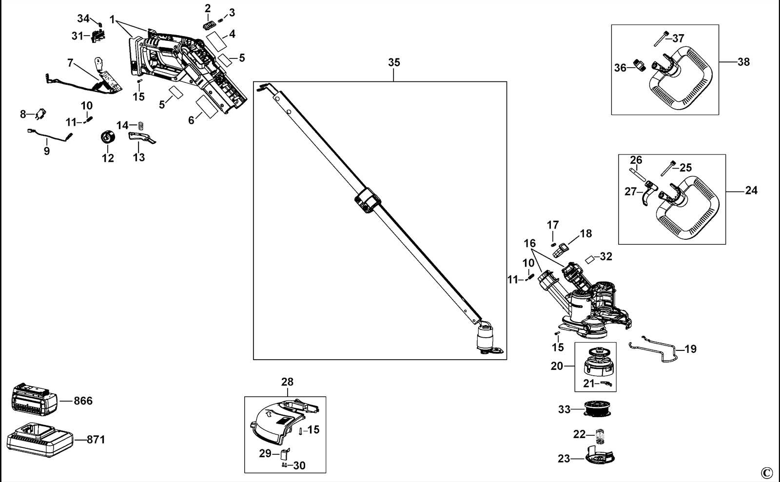 grass trimmer parts diagram