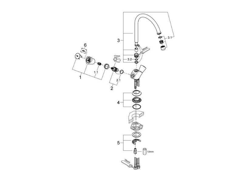 grohe bathroom faucet parts diagram