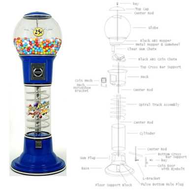 gumball machine parts diagram