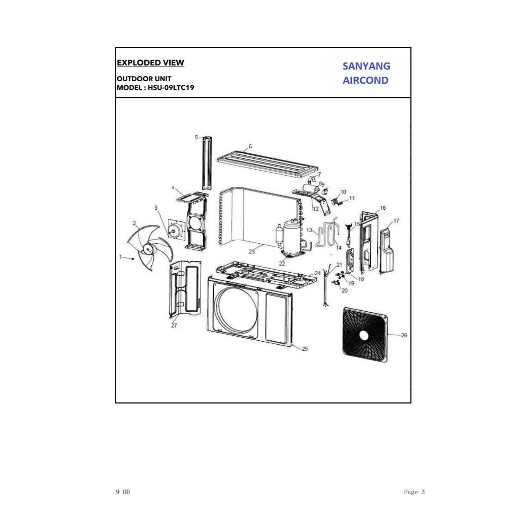 haier portable air conditioner parts diagram