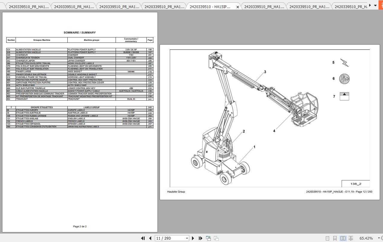 haulotte 4527a parts diagram