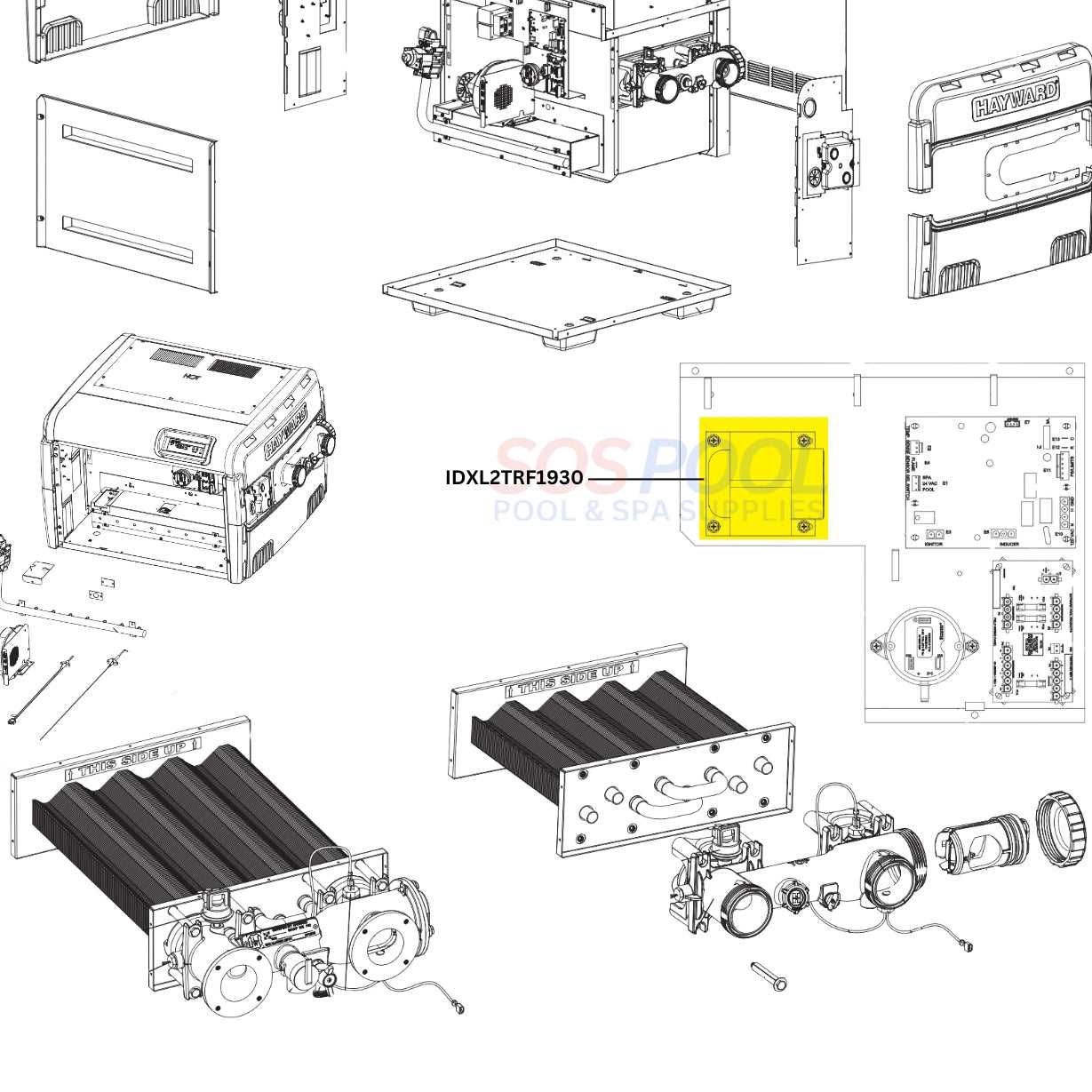 hayward h series pool heater parts diagram