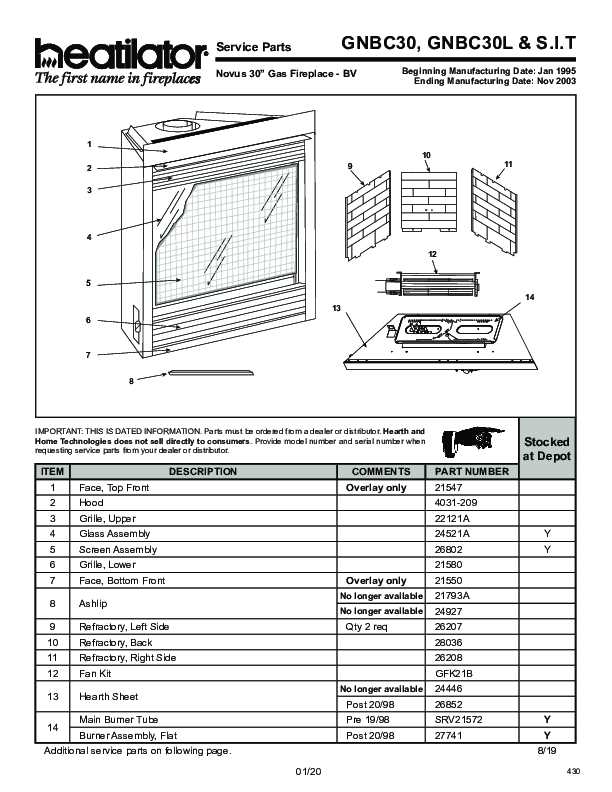 heatilator parts diagram