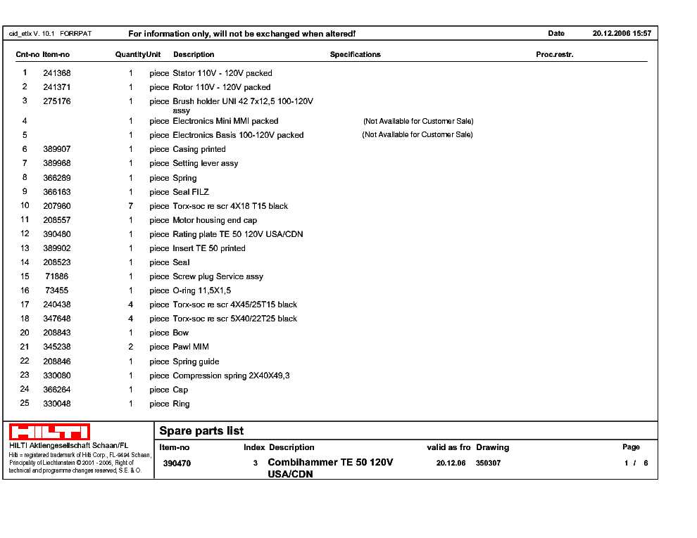 hilti ds hs64 14 parts diagram