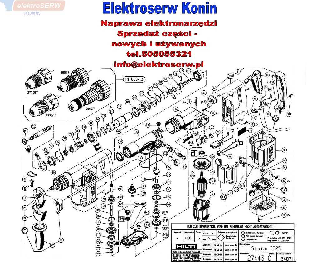 hilti te 25 parts diagram