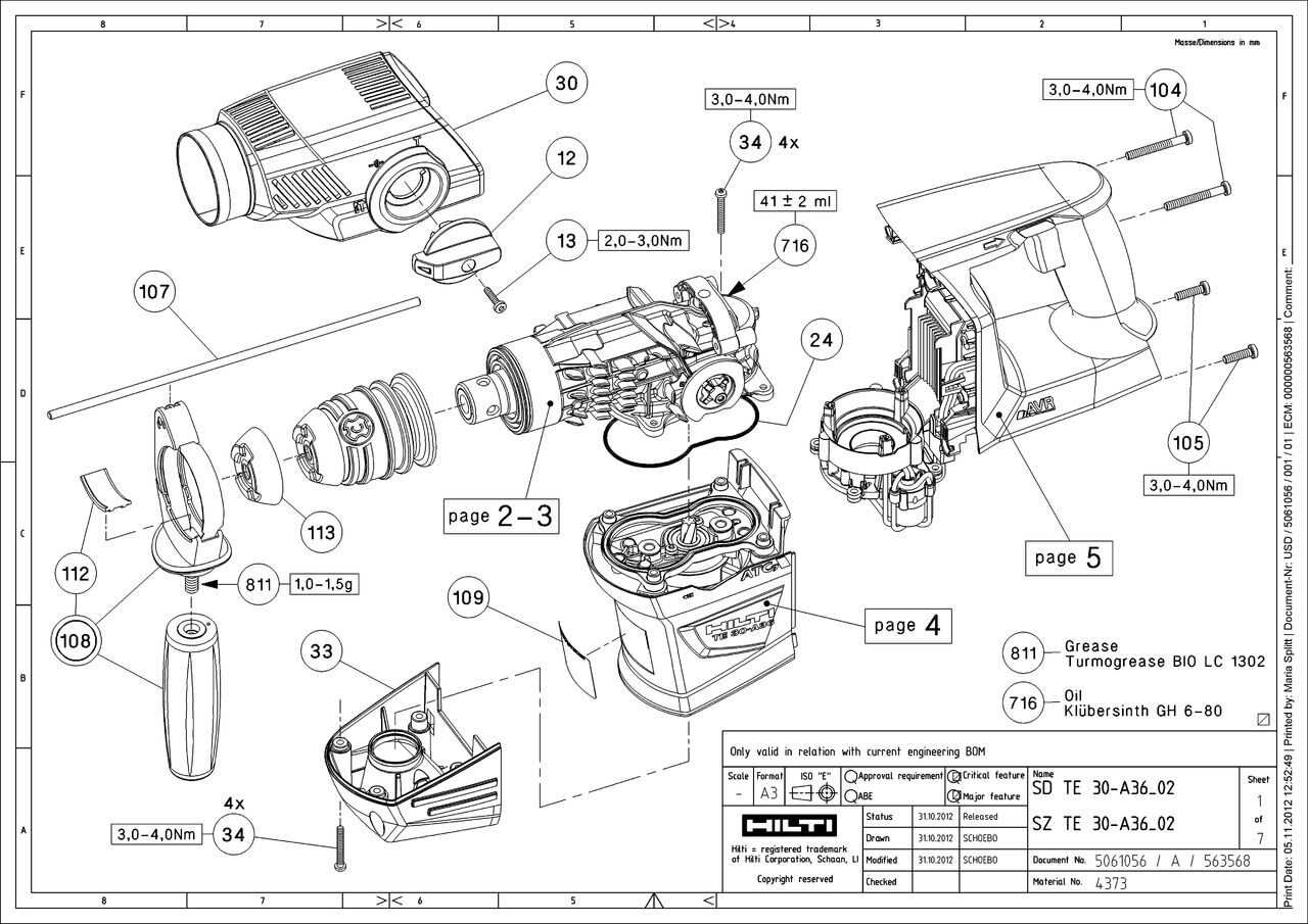 hilti te 3000 parts diagram