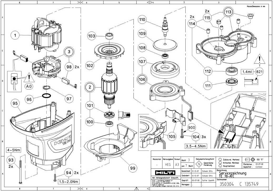 hilti te 70 atc parts diagram