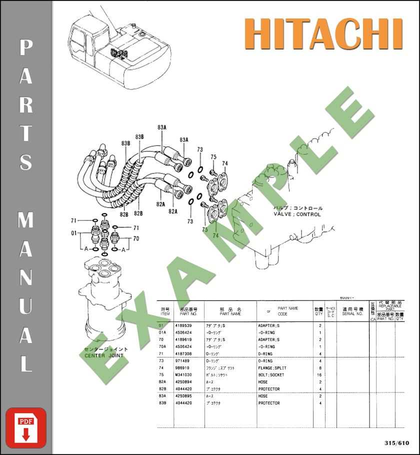 hitachi excavator parts diagram