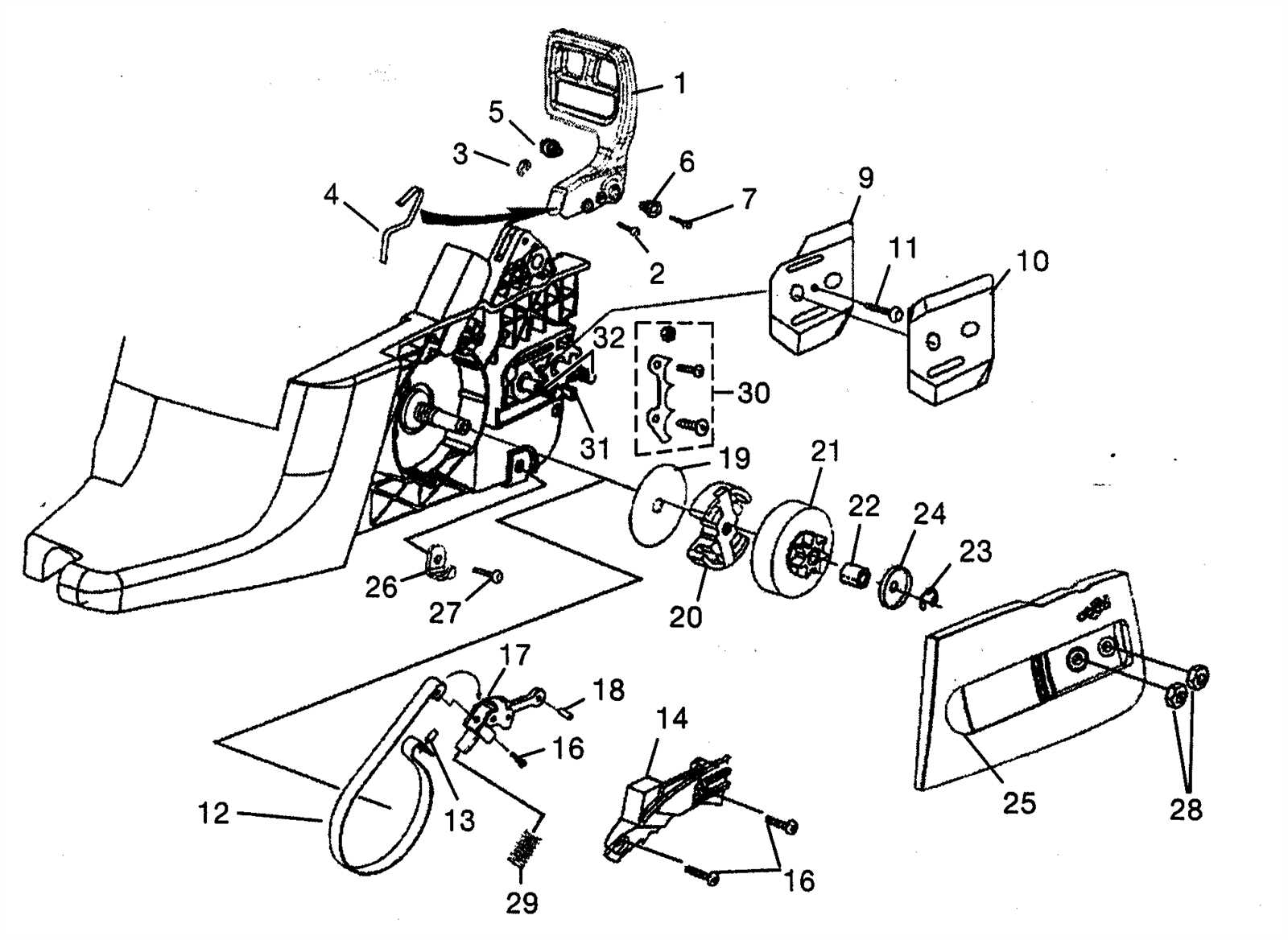 homelite xl chainsaw parts diagram