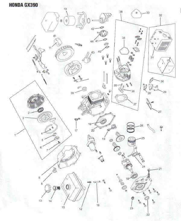 honda gx390 parts diagram