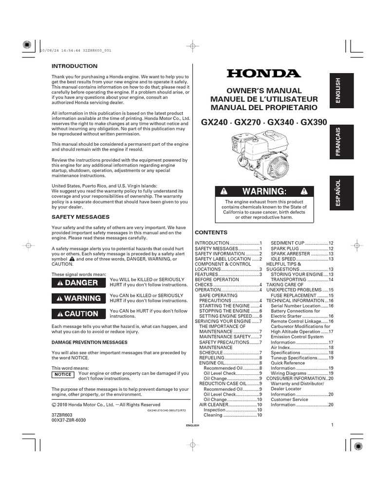 honda gx390 parts diagram