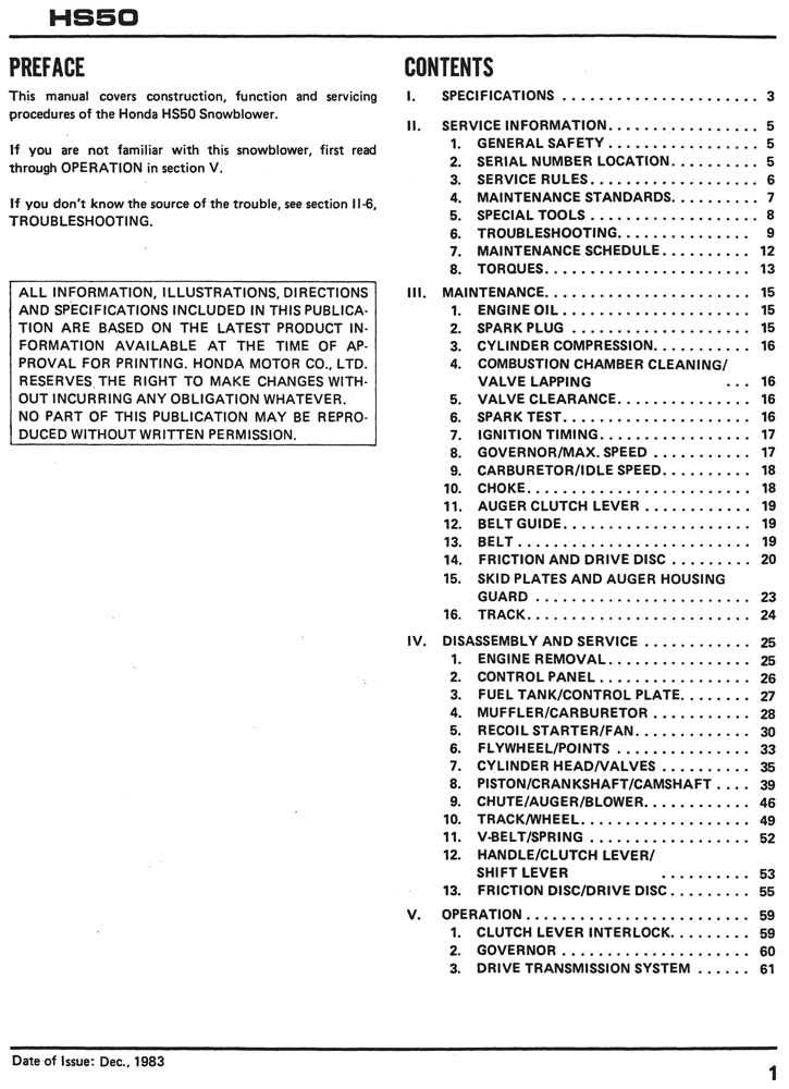 honda hs50 parts diagram