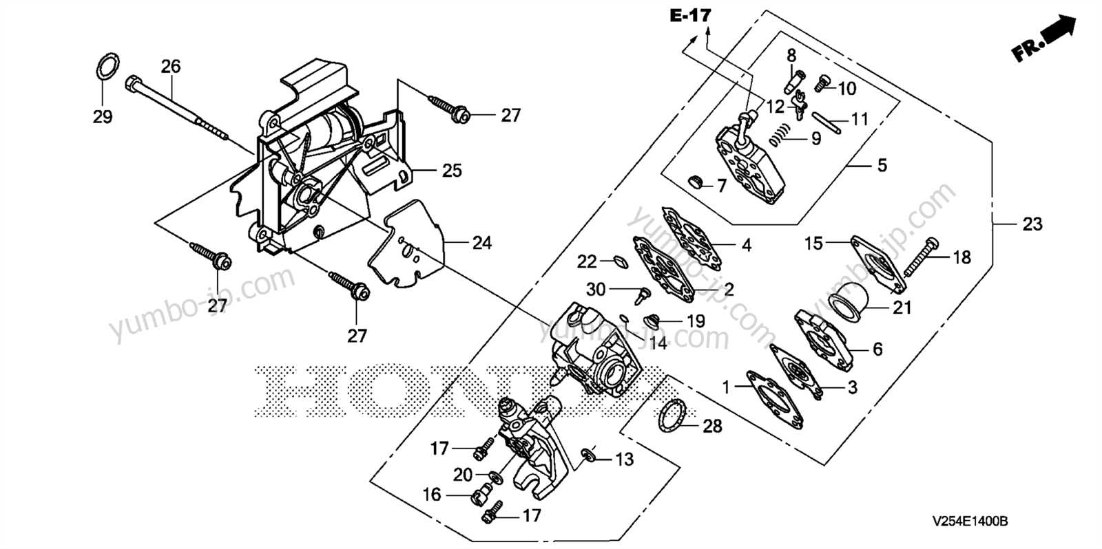 honda tiller parts diagram