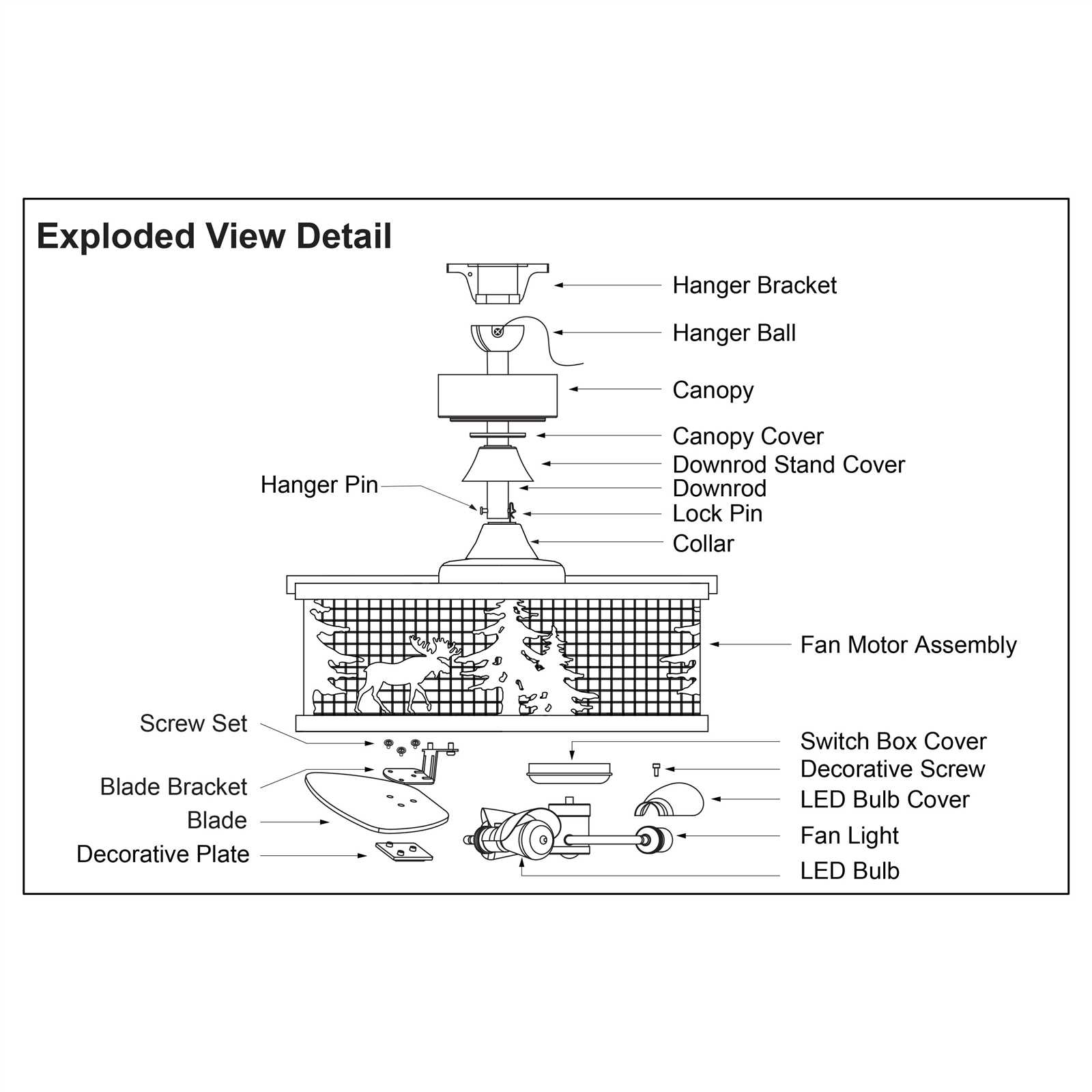 hunter fan parts diagram