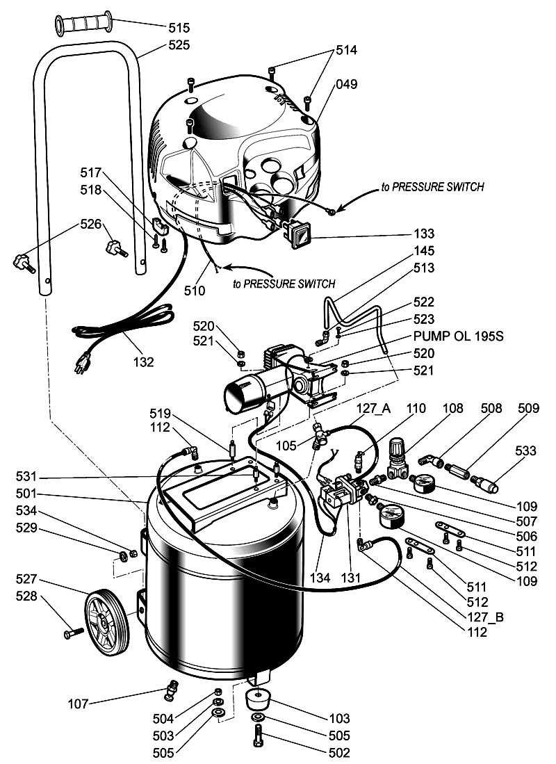 husky air compressor parts diagram