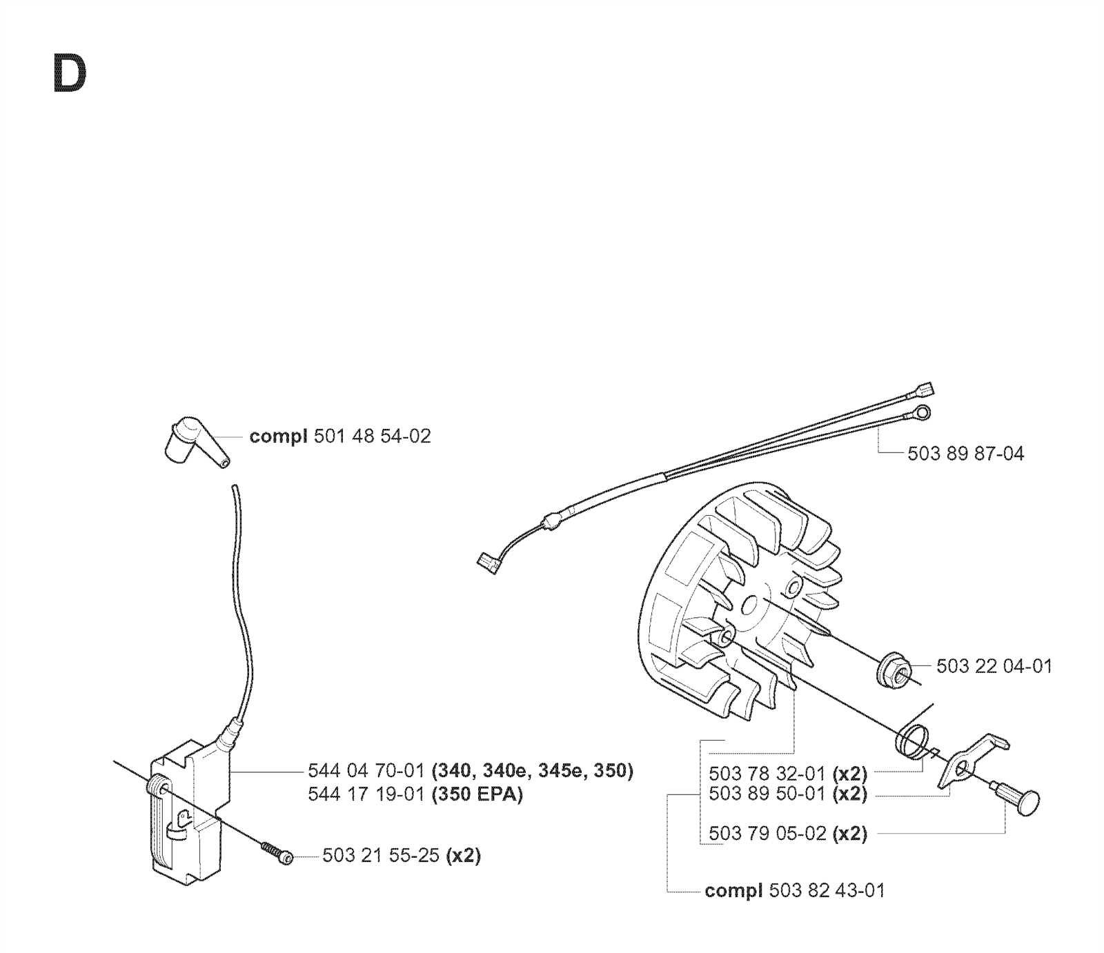 husqvarna 345 chainsaw parts diagram