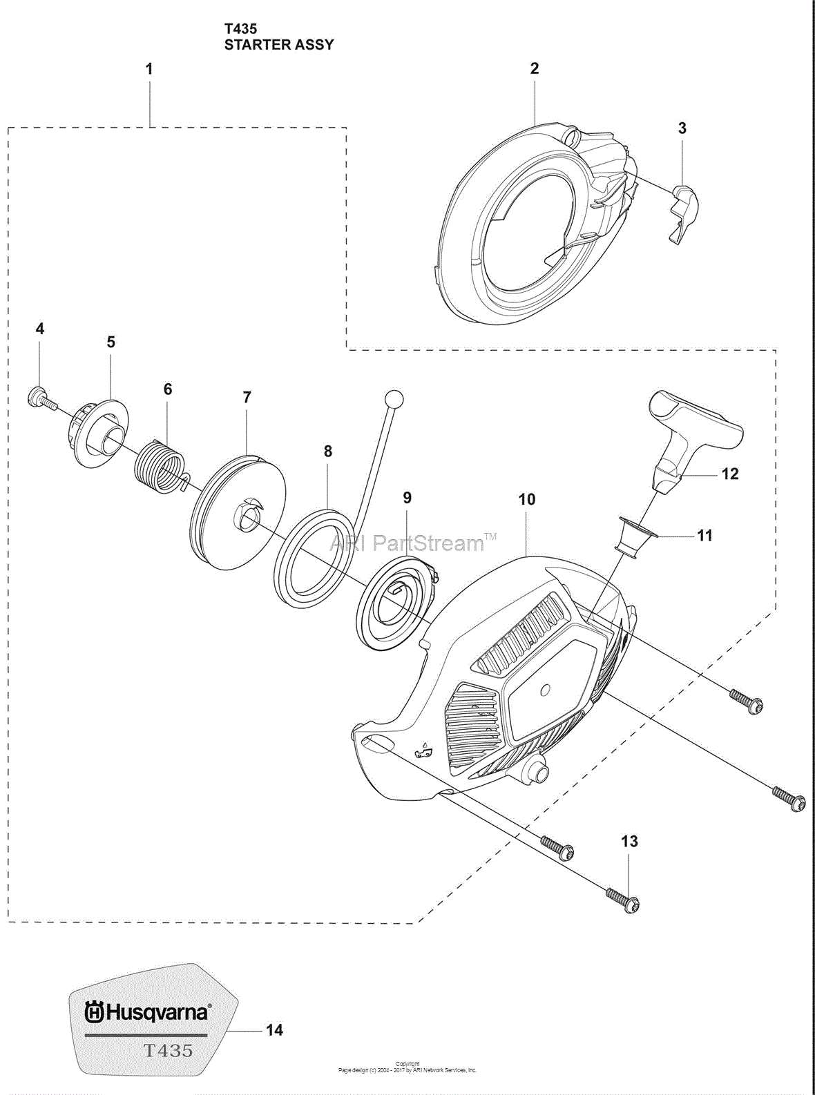 husqvarna 435 parts diagram