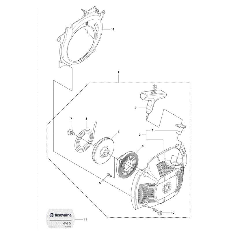 husqvarna 445 chainsaw parts diagram