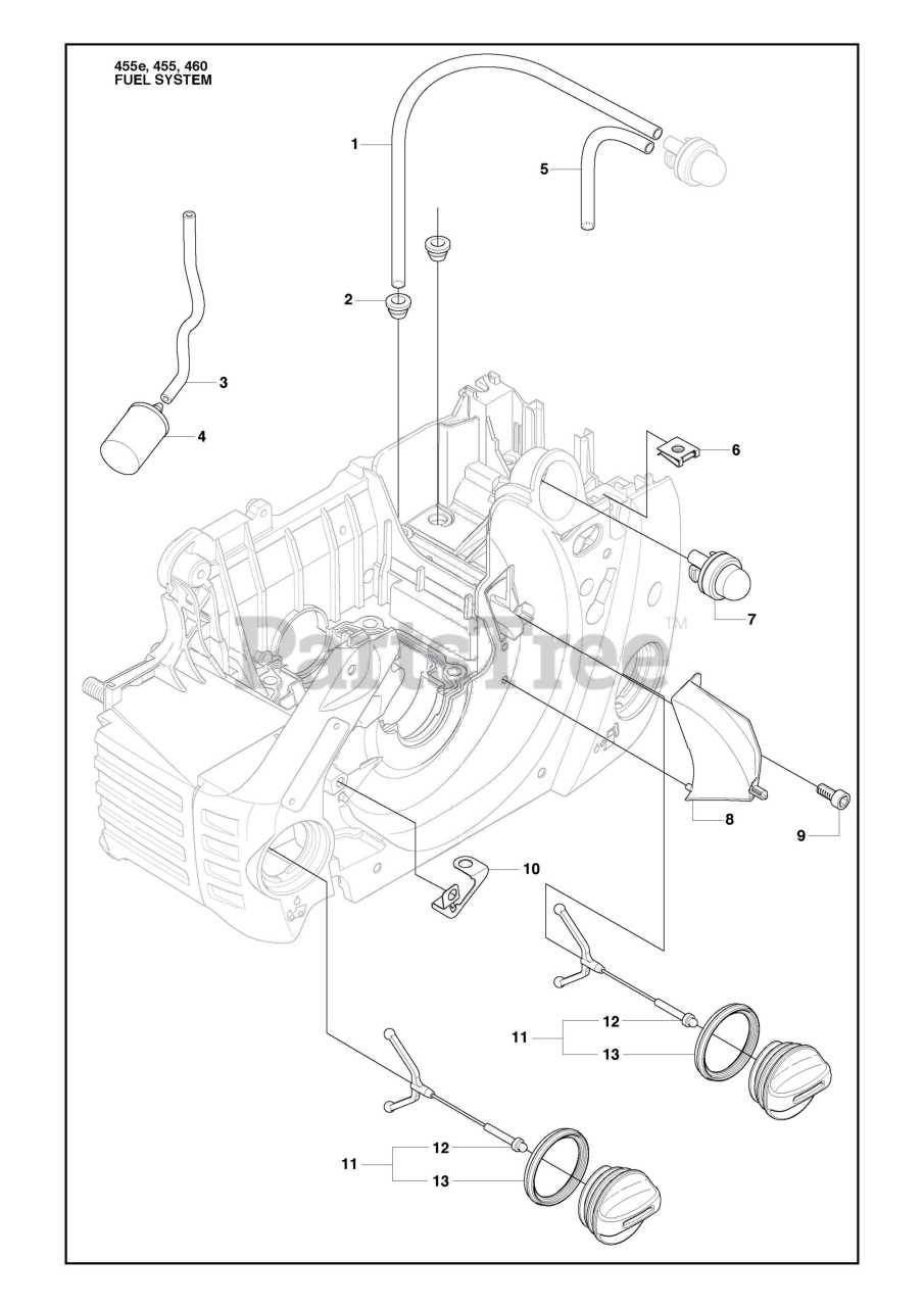 husqvarna 455 rancher chainsaw parts diagram