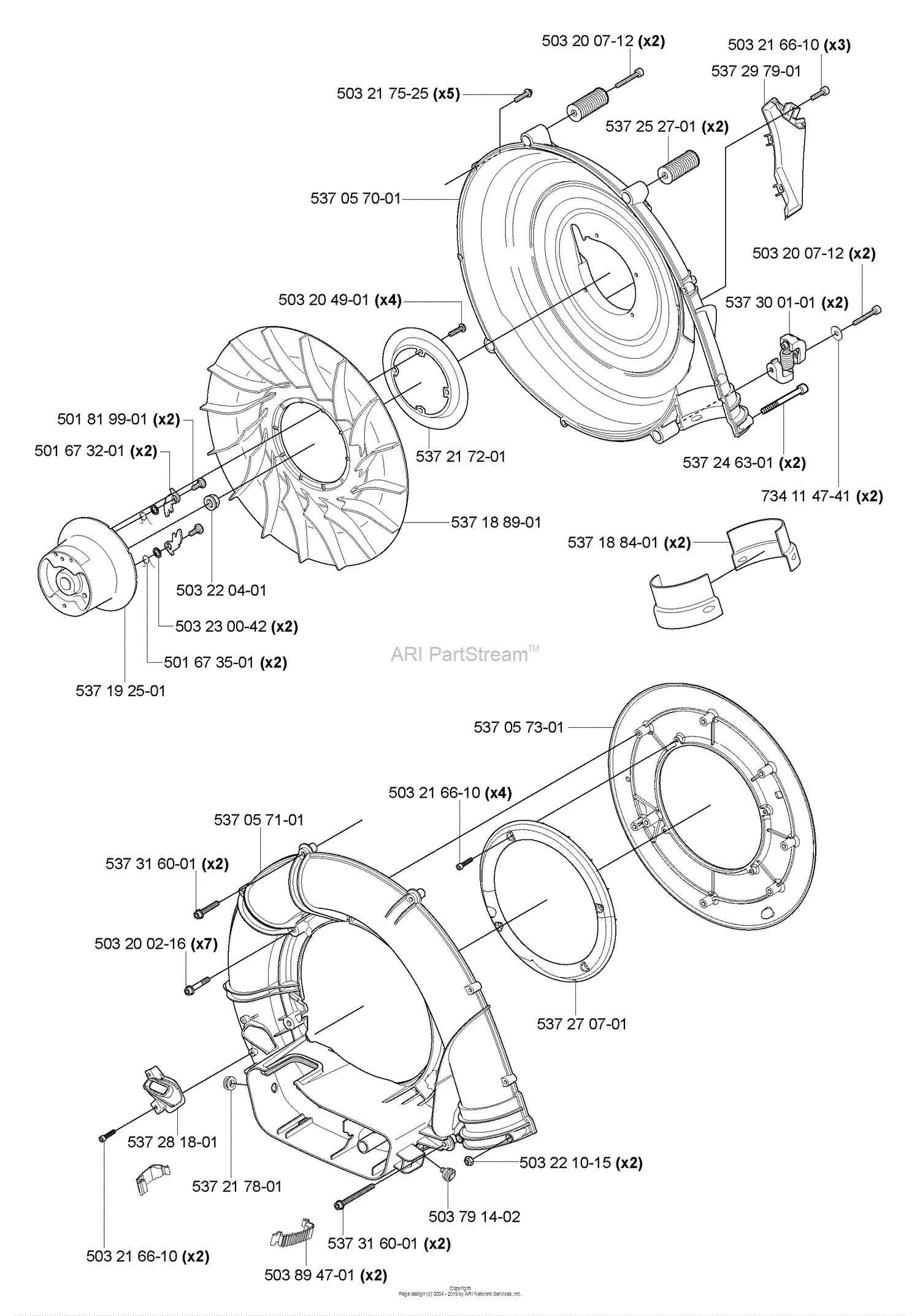 husqvarna blower parts diagram