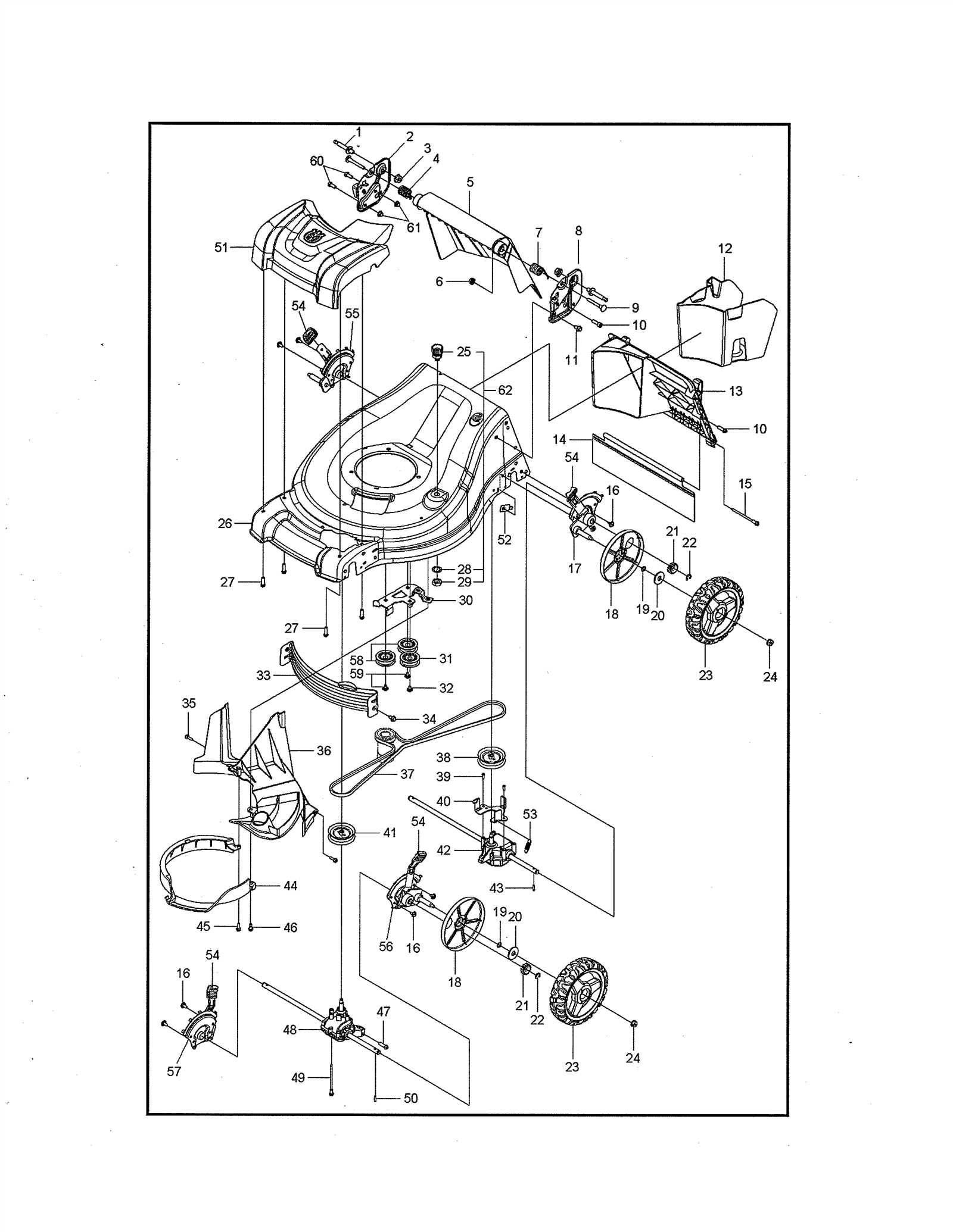 husqvarna self propelled mower parts diagram