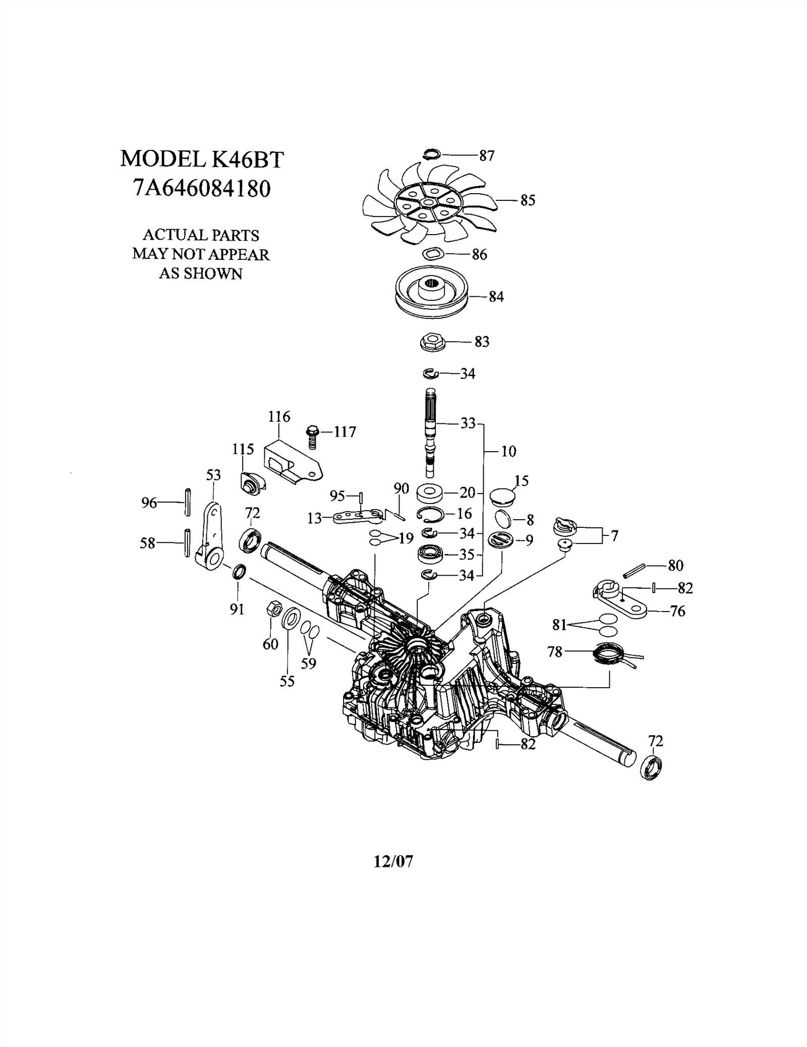 husqvarna yth22v46 deck parts diagram